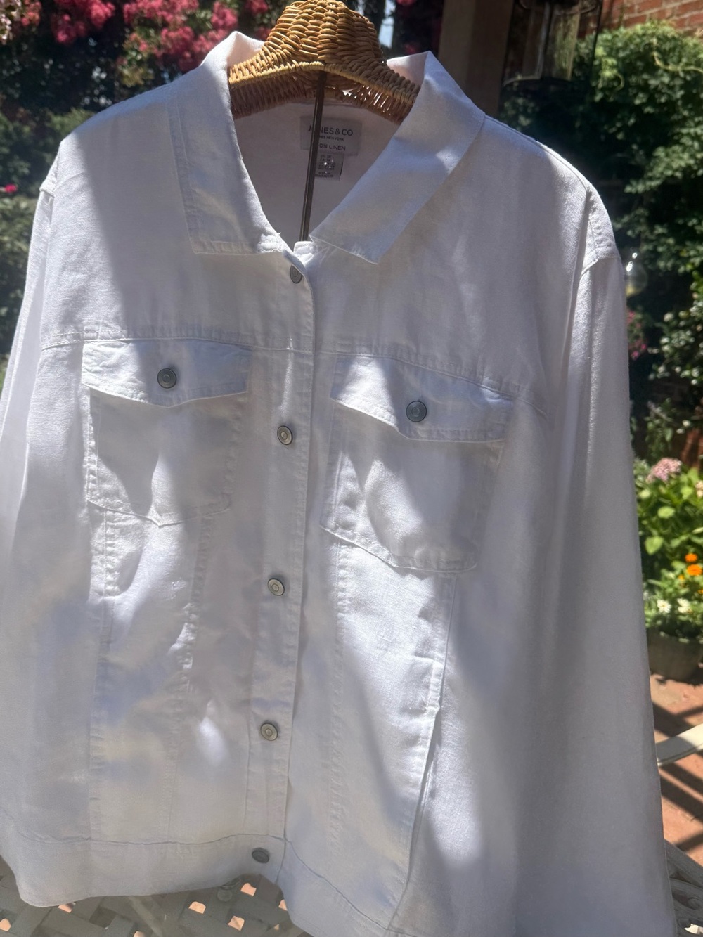 Jones New York White Linen “Jean” Jacket- 3x